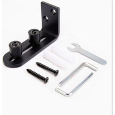 CSPARKV Système de porte coulissante 2 pièces Rail de roulement Guide au sol Porte coulissante : 8 en 1 Système de porte coulissante Guide au sol Guide de porte coulissante Guide au sol Mur Parfait (1/5)