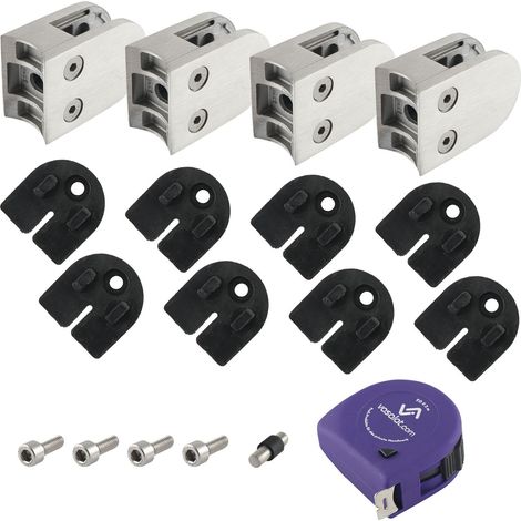 Glashalter M25 ø 42,4mm für Rundrohr & Glas 8,76mm Edelstahl V2A
