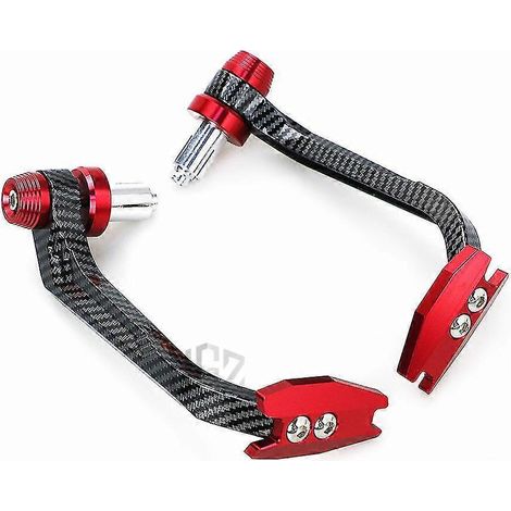 Motorrad-Lenkerendprotektoren aus Aluminium und Carbon für Vespa GTS 250, 300, Sprint, Primavera 150, LXV, PX, GTV – ohne Logo, Rot