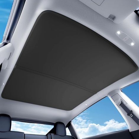 Pare-Soleil pour Tesla Model Y 2025 Juniper Accessoires, Protection Solaire pour fenêtre Supérieure, Fenêtre de Toit Isolation Contre Les Rayons UV, Noir - Model Y 2025 Juniper