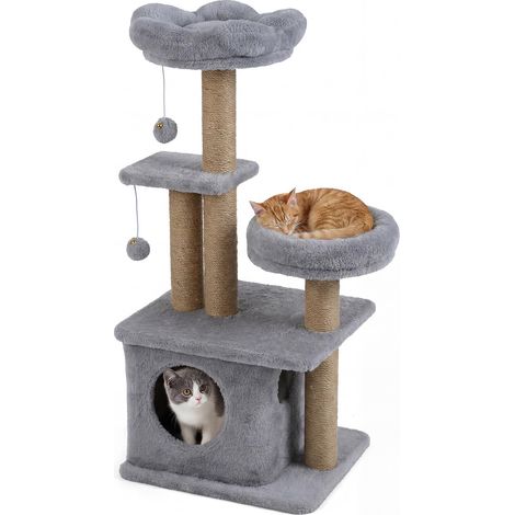 COSTWAY Albero Tiragraffi Torre Albero Per Gatti Graffiatoio Da Interno Casa Arrampicata Grande Forma A Fiore Mobili Struttura Piccola Gattino Finestra Poggio (1/5)