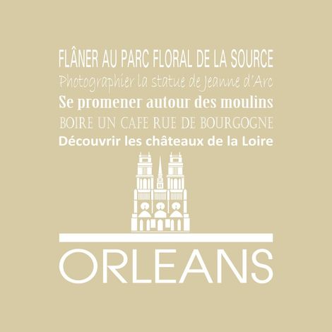Tableau sur toile Orléans beige 30x30 cm - Impression sur Toile Murale Décorative - Image imprimée en HD sur Toile - Toile sur Châssis en Bois FSC - Fabriqué en France