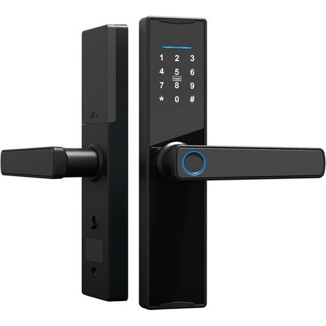 Intelligentes Türschloss Tastenschloss mit Griff Fingerabdrucksensor elektronisches Riegelschloss intelligentes Türschloss Entriegelung per Karte (1/5)