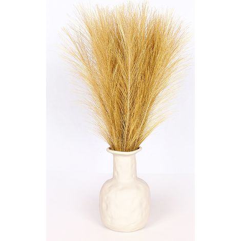 MINKUROW Erba Di Pampa Finta, 5 Steli 45 Cm/18'' Piccola Erba Di Pampa Replica Soffici Piume Di Canna D'erba Pomposa Per Vaso Di Riempimento Composizione Di Fiori Soggiorno Cucina Ufficio Matrimonio B (1/4)