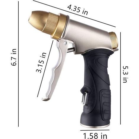 Pistolet haute pression tout métal buse cuivre – Nettoyage voiture, arrosage jardin, lavage animalier puissant (1/5)