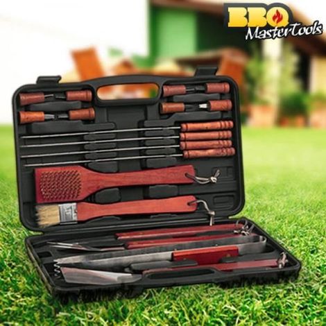 Malette de 18 ustensiles pour Barbecue en acier inox