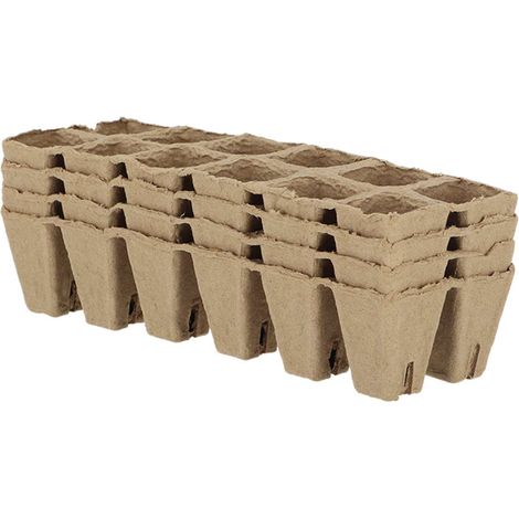 Esschert Design Garten Basics Anzuchttöpfe L 4,4 cm quadratisch - 48er Pack (1/2)