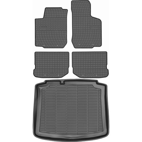 Ensemble de tapis de sol en caoutchouc pour Volkswagen Golf IV Hatchback (1997-2003) + tapis de coffre