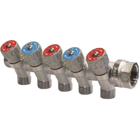 Collettore lineare per sanitari serie miki 3/4" a 5 vie Rinaldi e pettinaroli