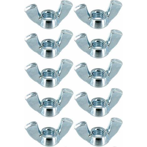 Lot de 10 écrous papillon M8 en acier – Forme américaine à oreille – Pour serrage rapide et fréquent – Usage universel (1/5)