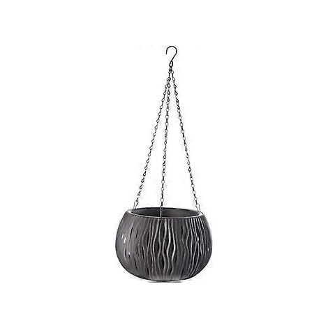 Hängeampel, Hängekorb für drinnen und draußen, Balkon/Terrasse, Wohnaccessoires – schwarz