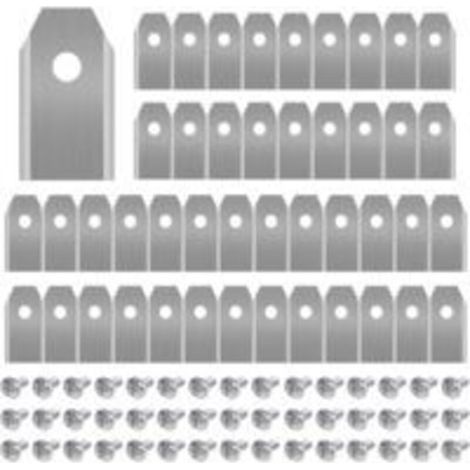 45 x Titan-Ersatzklingen, Rasenmäherklingen für alle Mähroboter Husqvarna Automower, Gardena, Yardforce, Robust (3g / 0,75mm) mit Schrauben (1/4)