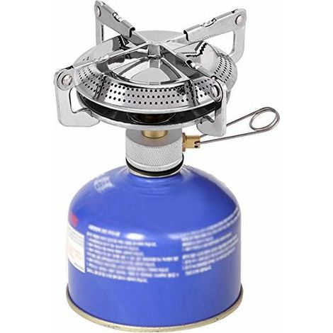 Réchaud de Camping avec Adaptateur de Réservoir de Gaz Randonnée équipement de Camping Pique-nique Cuiseur Brûleur pour L'extérieur (1/4)