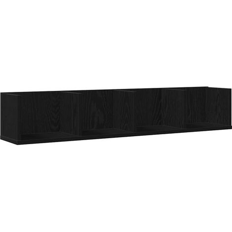 Maison Exclusive - Wandregal Schwarz Eichen-Optik 100 x 18 x 18 c