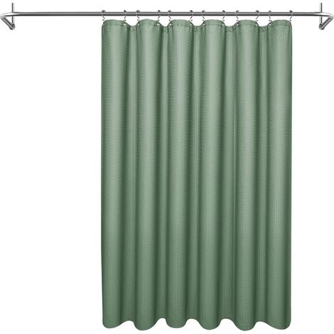 Ensemble rideau de douche et baignoire, rideau gaufré 230 g/m², doublure épaisse en PEVA, triple fixation par crochets pour salle de bain (1/5)