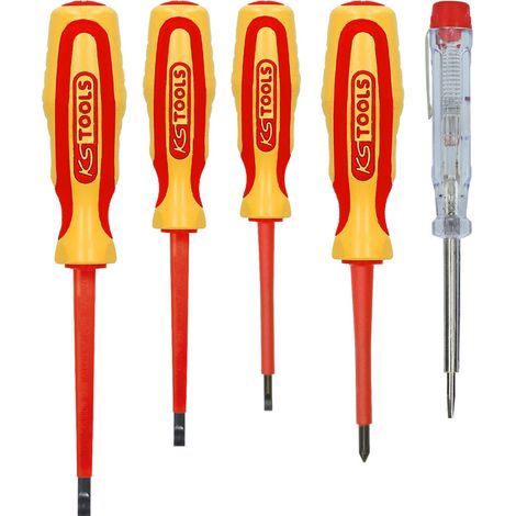 KS Tools ERGOTORQUE VDE Schraubendreher-Satz, PH+Schlitz, 5-tlg (1/4)