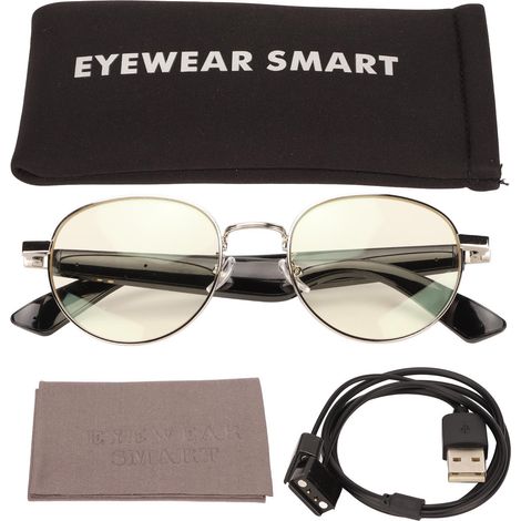 Lunettes connectées Bluetooth sans fil avec écouteurs à conduction osseuse, étanches IPX4, idéales pour conduite et voyage. (1/5)