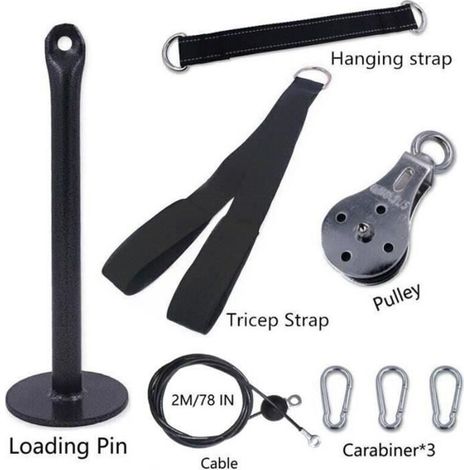 Fitness Poulie Système de câble DIY Chargement Broche de Levage Triceps Machine Corde entraînement Longueur réglable Home Gym (1/2)