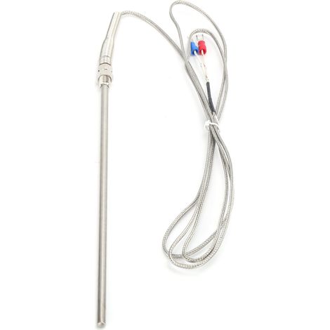 Sonde de température à thermocouple de type K 5 x 200 mm, filetage M8, en acier inoxydable (1/5)
