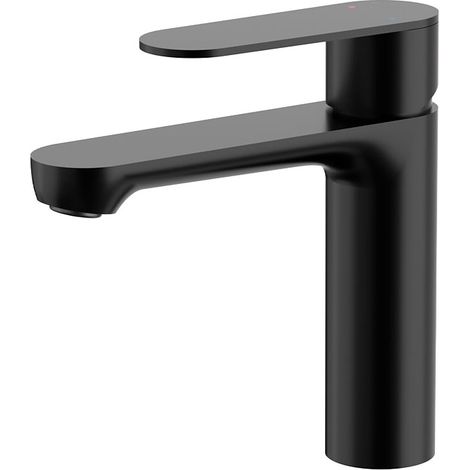 Grifo lavabo monomando Baikal Negro, con aireador Neoperl, cartucho cerámico, material inoxidable AISI 304, grifería de baño moderna, ahorro de agua