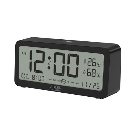 Adler AD 1195b Wecker In Schwarz Weckfunktion