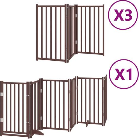 Maison Exclusive - Cancello Cani Porta Pieghevole Marrone 15 Pannelli 750cm Pioppo