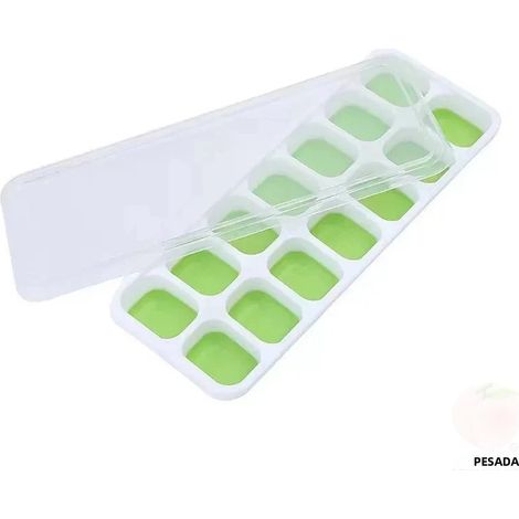 Moule à glaçons en silicone (vert), 14 compartiments, durable et non toxique, convient aux bars. (1/5)