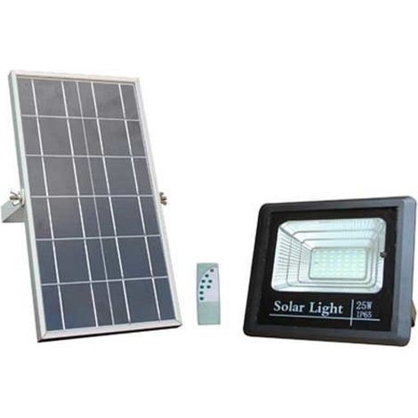 Optonica – Projecteur solaire étanche 12W – Lumière blanche froide 6000K – 500 lumens – Autonomie 12-16h – IP65 pour extérieur