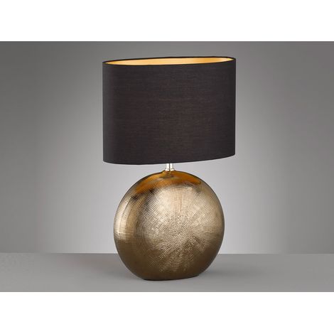 Tischleuchte Beistelllampe Nachttischlampe Bürolampe Bronze Keramik H 53 cm (1/5)