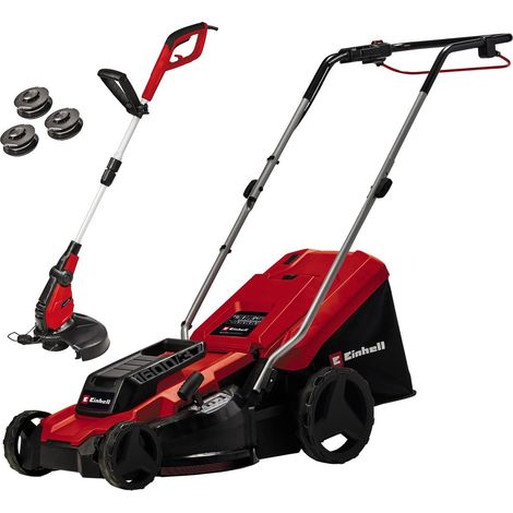 Einhell 37cm Lawnmower 1600W Corded Electric + Corded Garden Strimmer 30cm 450w (1/5)