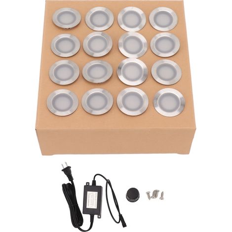 Ortviai Lot de 16 spots LED étanches IP67 pour terrasse – 10 W, blanc chaud 2800–3200 K, tension large 90–265 V, installation encastrée