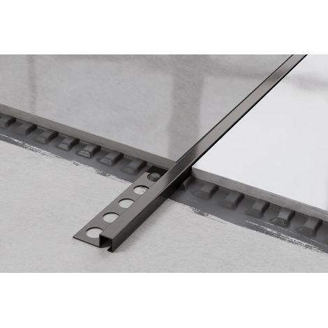 Eckprofil Q aus Edelstahl für Fliesen 8mm x 2700mm - gunmetal