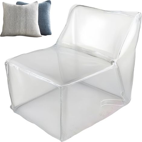 Pouf De Rangement pour Peluche, Pouf À Remplir Peluche, Fauteuil Plastique Remplir Peluches (Pas De Remplissage À L'intérieur) pour Ranger Les Peluches Et Les Vieux Vêtements