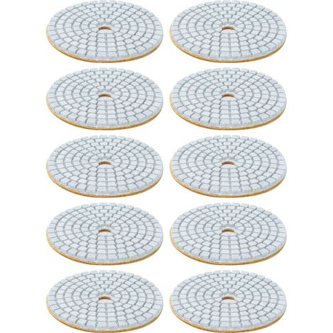 10 Pads de Polissage Diamantés 3" pour Pierre Humide - Disques Souples Granit Marbre - Lot de 10 - Grain 150 (1/5)