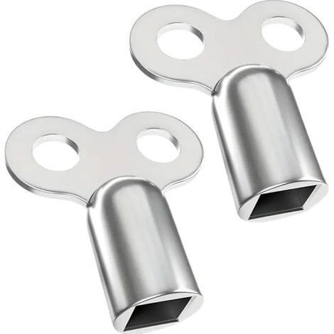 Clé de soupape d'échappement, argentée, 2,62,40,9 cm, 2 clés de purge de radiateur robustes et stables, compatibles avec la plupart des radiateurs. (1/4)