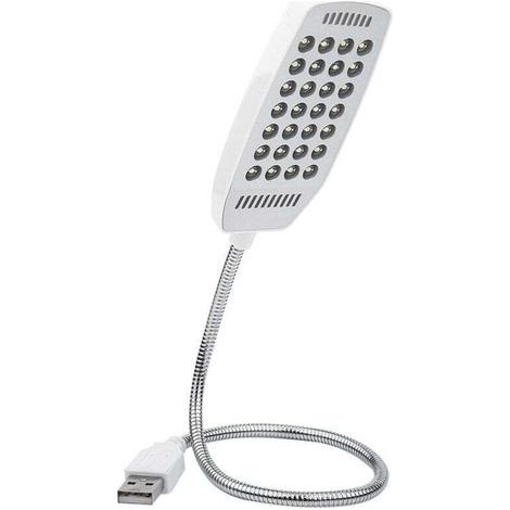 UlisemLampe de lecture portable flexible à col de cygne mini USB 28 LED avec interrupteur pour ordinateur de bureau et clavier d'ordinateur MAC (blanc), lampe de lecture USB, lumière USB (1/5)
