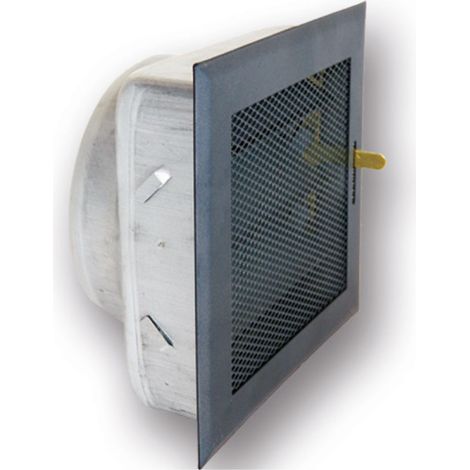 Grille de ventilation grise réglable 15 x 15 cm avec sortie Ø 100 mm  Grille d'aération réglable pour ventilation et extraction (1/5)