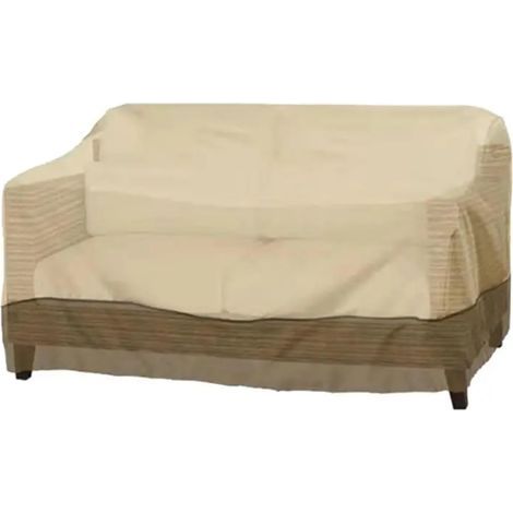 Housses de protection imperméables pour banc de jardin, meubles d'extérieur, beige café, protection contre la pluie pour table de patio (193x83x84cm), durable et résistante aux (1/5)
