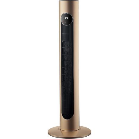 Calefactor cerámico Vertical 2000W Oro  Temporizador, función oscilante, control remoto, termostato regulable (1/5)