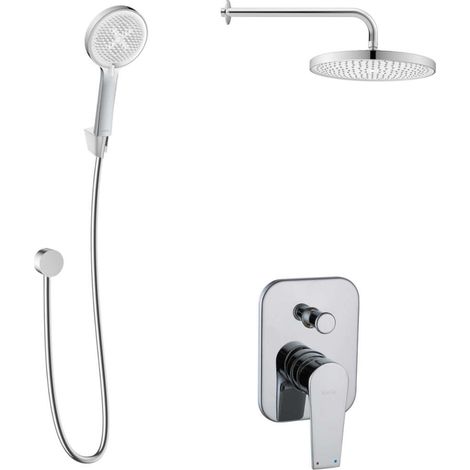 kielle Harmonia - Set de douche avec mitigeur encastré, 2 sorties, avec accessoires EcoSpare et corps d’encastrement, chrome 20623SP90 (1/5)