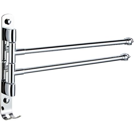 Porte-serviettes pivotant à 31 cm (12,2 po), rotation à 180°, gain de place, antirouille, installation facile sans clous grâce à son adhésif (1/5)