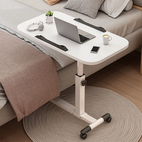 Table Ordinateur Portable à roulettes Support Table Mobile 60 x 40-69-90cm Table Appoint pour Ordinateur Portable,Table Hauteur Réglable,Chêne (1/5)
