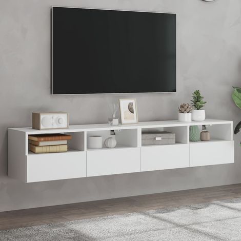 TV Wall Cabinets 2 pcs White 80x30x30 cm Engineered Wood vidaXL