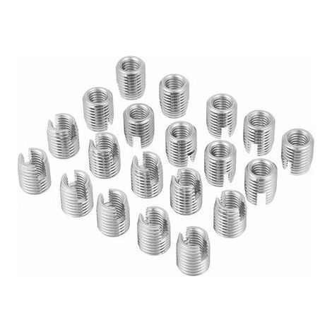 – Insert fileté M8x15mm autotaraudeurs en acier inoxydable SUS303 – 20 pièces – Pour réparation de vis endommagées – Capacité anti-vibration - 20pcs (1/5)