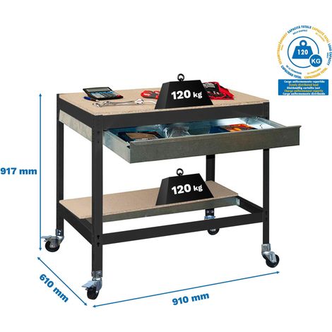 Simonrack Vielseitiger Metallbock Anthrazit 91 cm