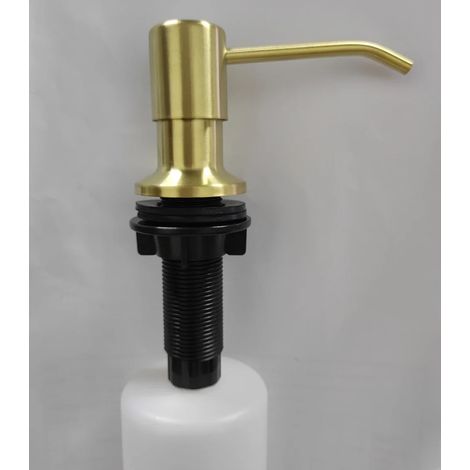 Distributeur de savon liquide 500 ml (Or brossé clair) pour évier de cuisine ou comptoir. Fonctionnement manuel. Accessoires de salle de bain. Finition bronze rouge canon de fusil. (1/5)
