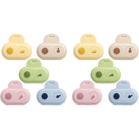 2sets magnétique sac clip pour aliments rangement 10 pièce étanchéité clip avec date mignon collation clip (1/5)