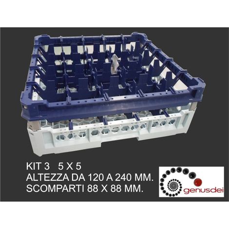 Cesta lavaggio professionale Genus Dei 25 scomparti h 120/240