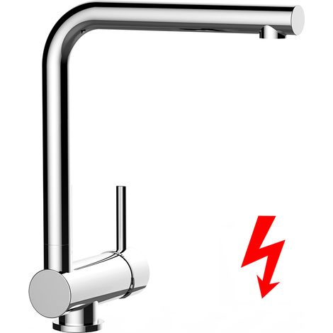 NIEDERDRUCK Unterfenster Wasserhahn Vorfenster Umklappbar 6 CM Verchromt Küchenarmatur mit 360° schwenkbarem L Auslauf (1/4)