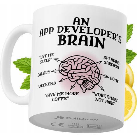 Lustige Kaffeetasse mit witzigem Textdesign für App-Entwickler – ideal für Geburtstage, Namenstage und Feiertage. Hochwertige Tasse für besondere Anlässe im Homeoffice oder Büro. Farbe: Weiß, 330 ml.
